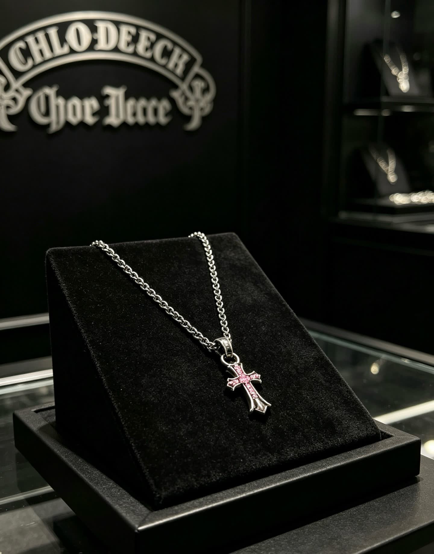 Chrome Hearts Bling Jewelry Cross Pendant Necklace